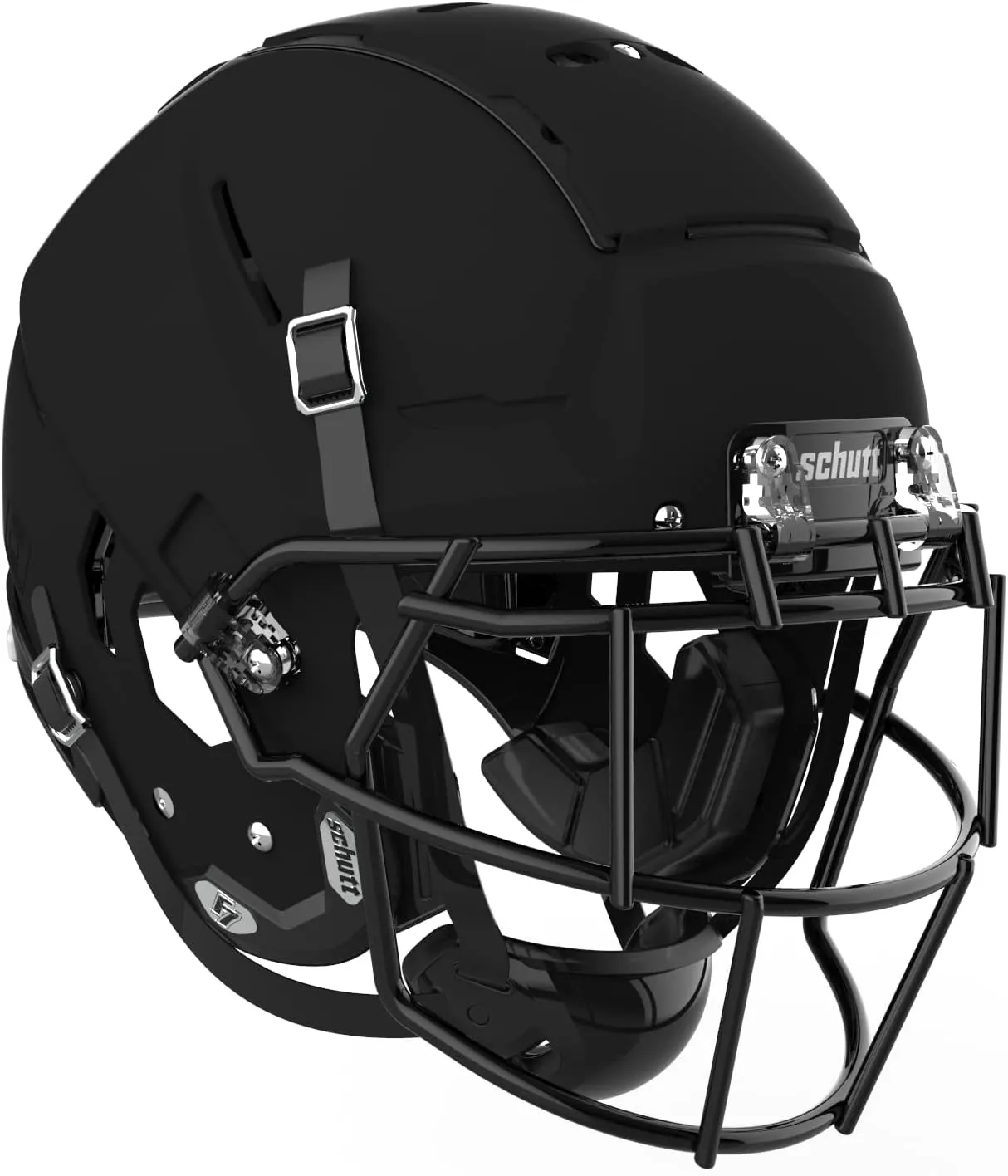 Schutt F7 VTD Collegiate Football Helmet, EGOP NB VC Facemask Attached, X-Large, Matte Black