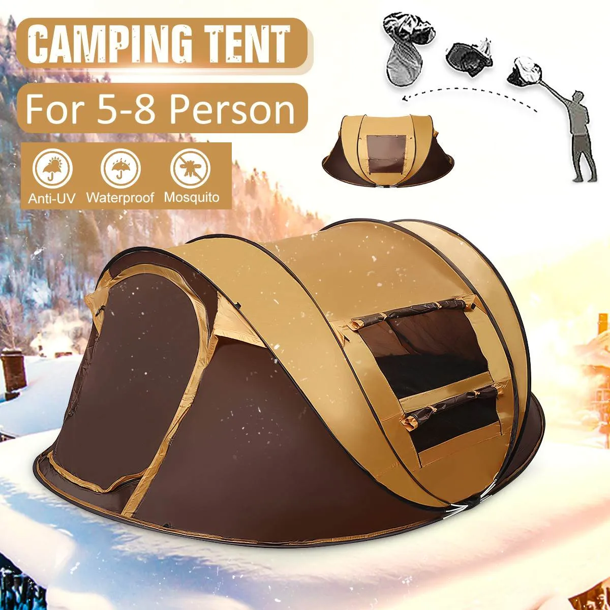 Season Windproof People 4 Automatic Tent Tent Camping Fully Pop-up Tent Waterproof Extensive variety Family Heavy reduction Automatic Instant 2-8 Outdoor Setup