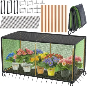 Seedling Net Plant Protector, 19 Fibreglass Poles Make Up The Garden Plant Awning, Bird Netting, Preventing The Hot Sun and Squirrels from Harming Plant Seedlings,35.4" X 17.7" X 17.7"