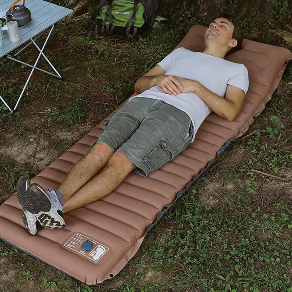 Self-Inflating Pads Single Quick Automatic Air Inflatable Mattress Outdoor Camping Sleeping Pad Double Sided Thickened TPU Mattress Suitable For Tent Backpacking And Hiking, Car Use, Indoor Office Res