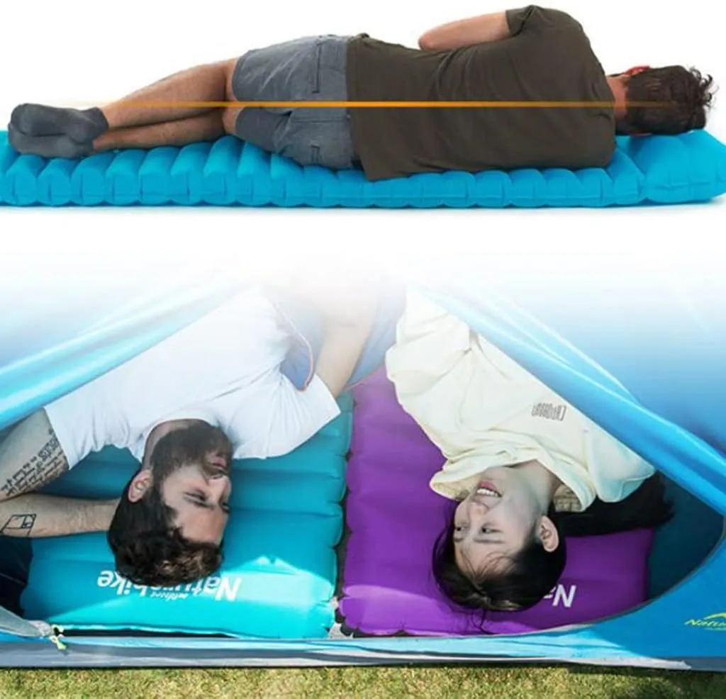 Self-Inflating Pads Thickened Press Inflatable Cushion Camping Outdoor Tent Sleeping Pad, Camping Portable Lunch Mattress, Suitable for Car Camping, Tent and Backpack, Office Lunch Break