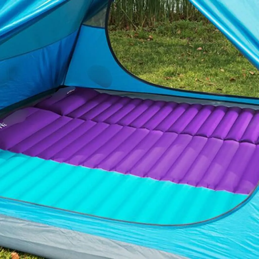 Self-Inflating Pads Thickened Press Inflatable Cushion Camping Outdoor Tent Sleeping Pad, Camping Portable Lunch Mattress, Suitable for Car Camping, Tent and Backpack, Office Lunch Break