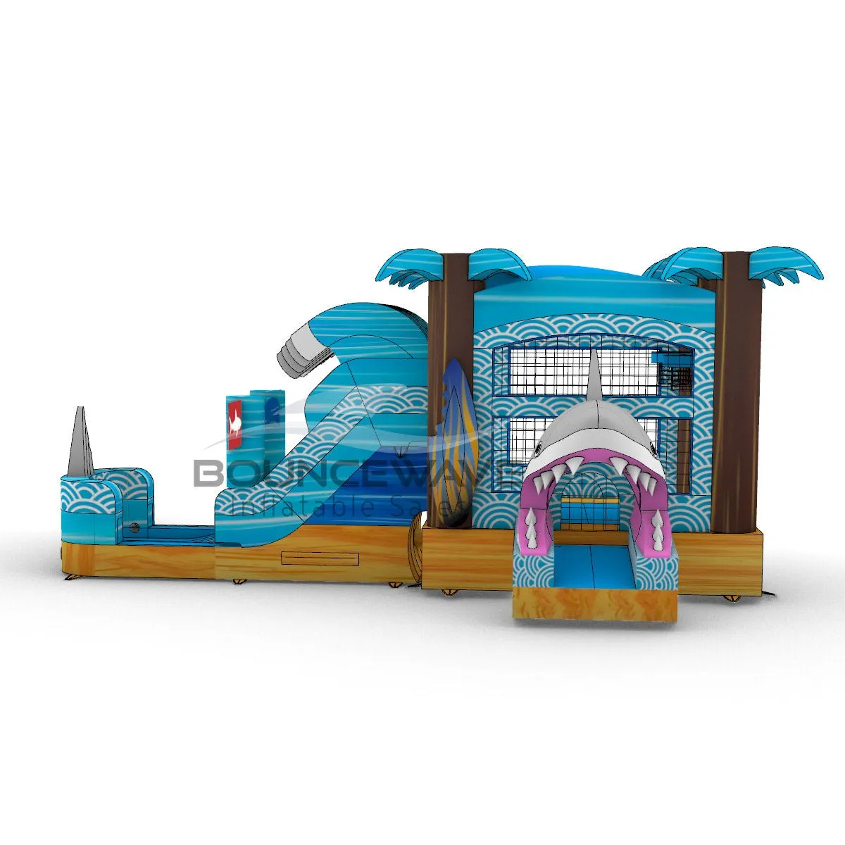 Shark Beach Econo Bounce House with Slide (Wet/Dry)