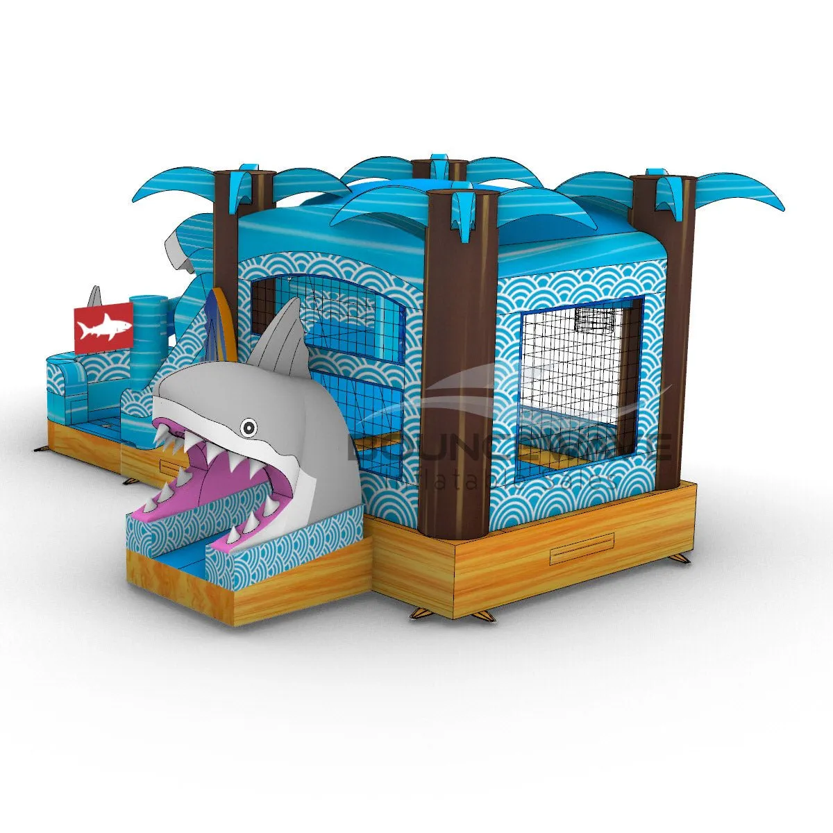 Shark Beach Econo Bounce House with Slide (Wet/Dry)