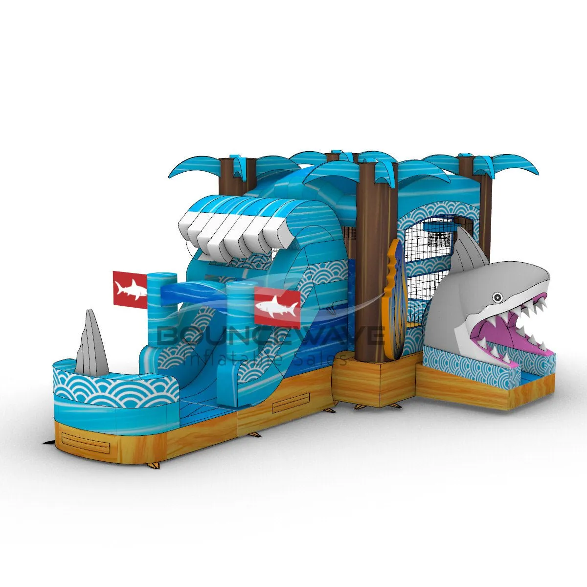 Shark Beach Econo Bounce House with Slide (Wet/Dry)