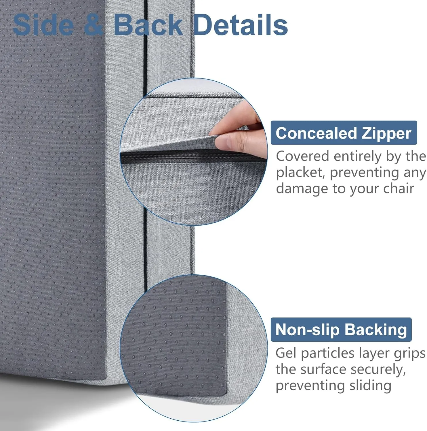 Shinnwa Gel Memory Foam Recliner Cushion for Elderly, Extra Large Seat Cushion, Dual-Layer Foam Chair Pad for Couch, Armchair, Wicker Chairs, Floor, 20 × 20 × 5in, Light Gray