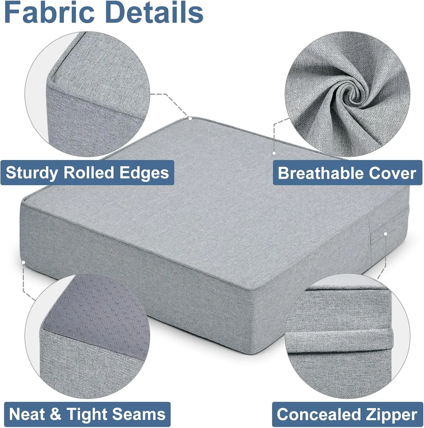 Shinnwa Gel Memory Foam Recliner Cushion for Elderly, Extra Large Seat Cushion, Dual-Layer Foam Chair Pad for Couch, Armchair, Wicker Chairs, Floor, 20 × 20 × 5in, Light Gray