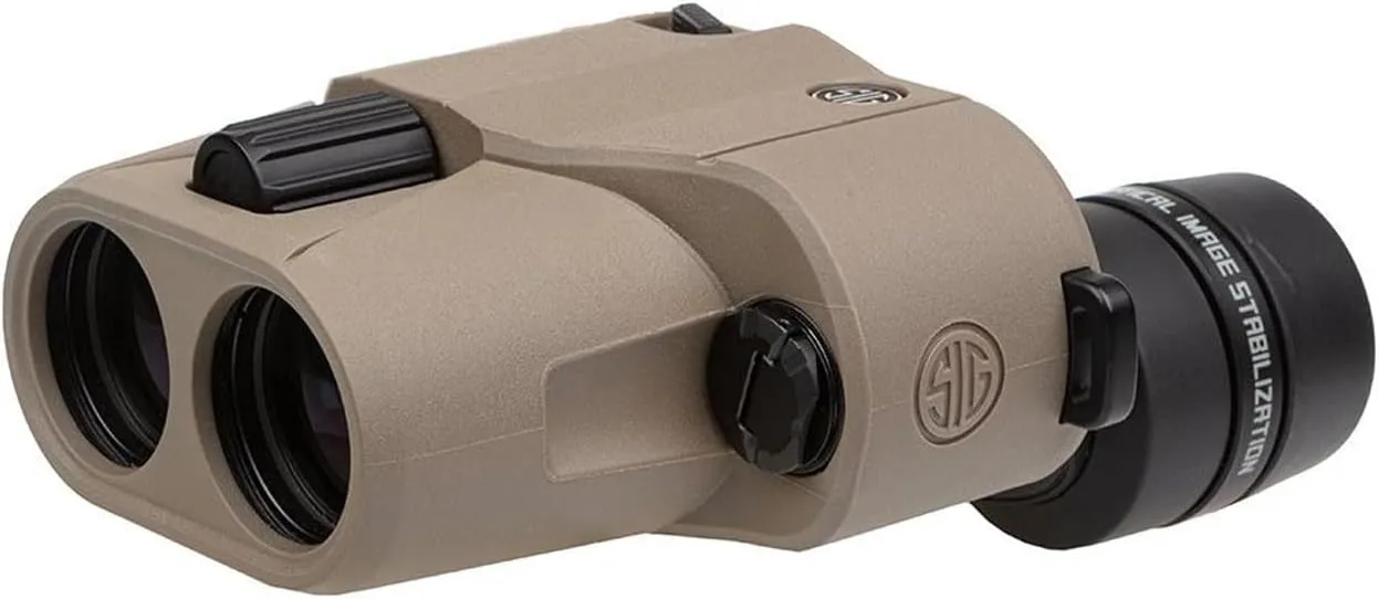 SIG SAUER Zulu6 FDE HDX OIS 12X42mm Waterproof Fog-Proof Portable Roof Prism Binocular with Image Stabilization (SOZ6WP12)