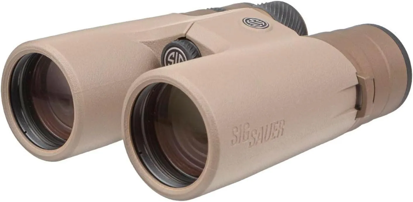 SIG SAUER ZULU8 HDX 10x42mm Waterproof Fogproof Durable Bright Clear Precise Ergonomic Closed Bridge FDE Hunting Binoculars with Anti-Reflective Lenses - Molded EVA Carrying Case Included