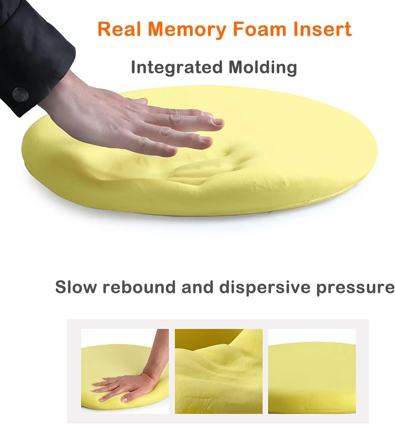 Sigmat Memory Foam Seat Cushion Anti-slip Soft Round Stool Cushion Chair Pad 13 Inch Navy