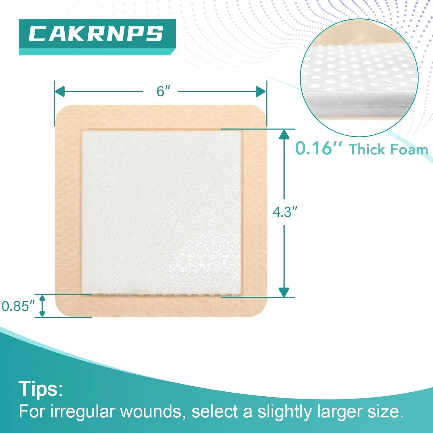 Silicone Foam Dressing with Adhesive Border 6“ x 6”,10 Packs Waterproof Silicone Bandages for Wounds Care, Large Self Adhesive Wound Dressing Bandage for Bed Sore, Silicone Foam Pad, FSA HSA Eligible