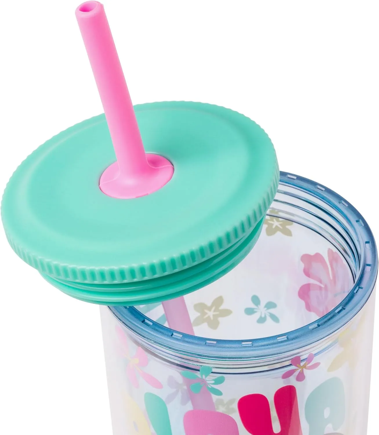 Silver Buffalo Disney Lilo and Stitch “Aloha” Spill Resistant Plastic Tumbler, 20 Ounces