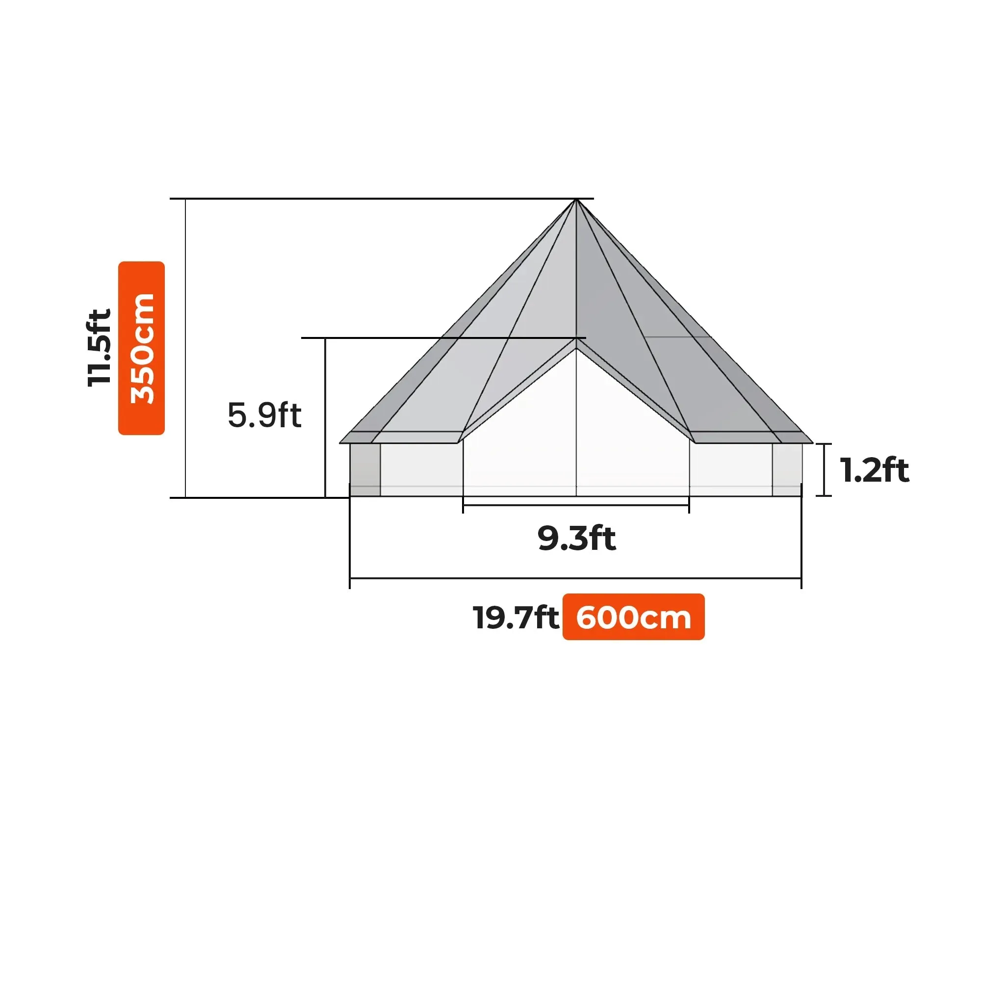 Single Door Cotton Canvas Bell Tent