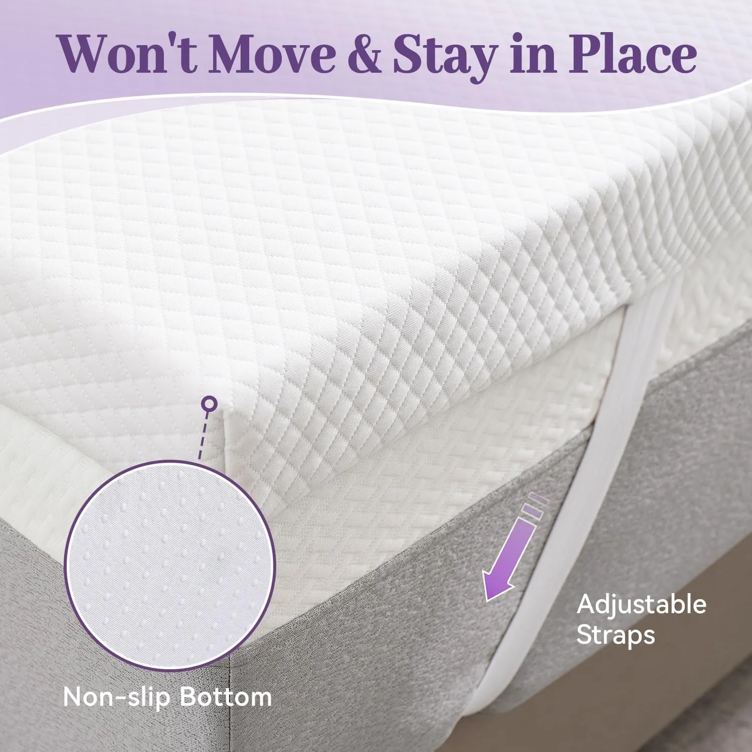 SINWEEK 2 Inch Gel Memory Foam Mattress Topper Queen Size, Ventilated High Density Pad for Back Pain, Bed Topper with Removable Soft Cover, CertiPUR-US Certified