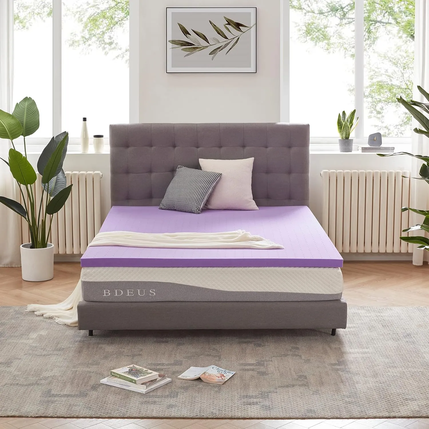 SINWEEK 2 Inch Gel Memory Foam Mattress Topper Ventilated Soft Pressure Relieve Mattress Pad, Breathable Bed Topper, CertiPUR-US Certified, Queen Size