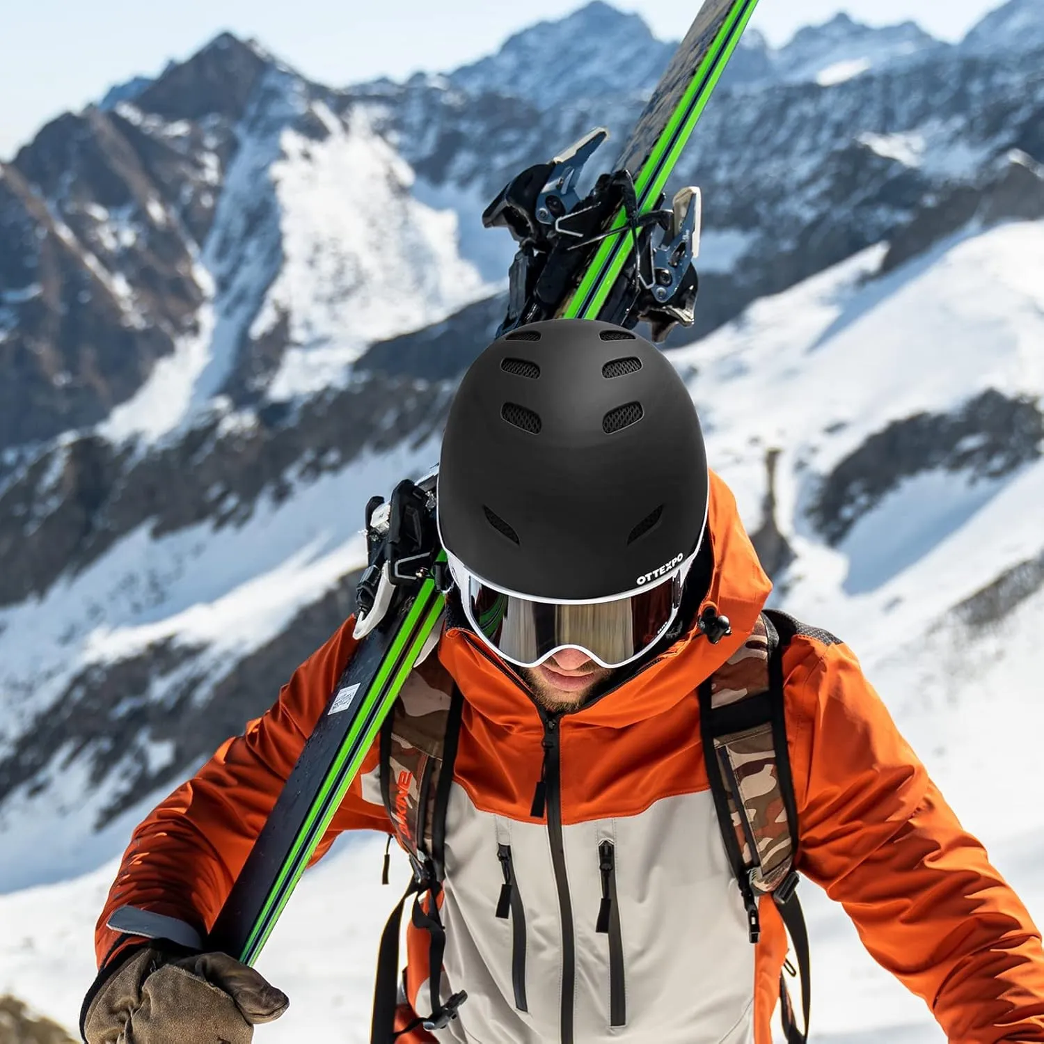 Ski Helmet for Adult, Shockproof Protective ABS Hard Shell with EPS Foam, Snowboard Helmet for Men Women and Youth