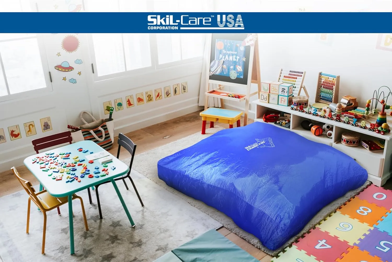 Skil-Care Crash Pad, Crash Pads for Kids Sensory Room Equipment, Sensory Crash Mat, Soft Foam Landing Zone for Sensory Input, Bean Bag Alternative for Reading and Relaxation, 3'x4' 5'x5' 6'x6' 8'x8'