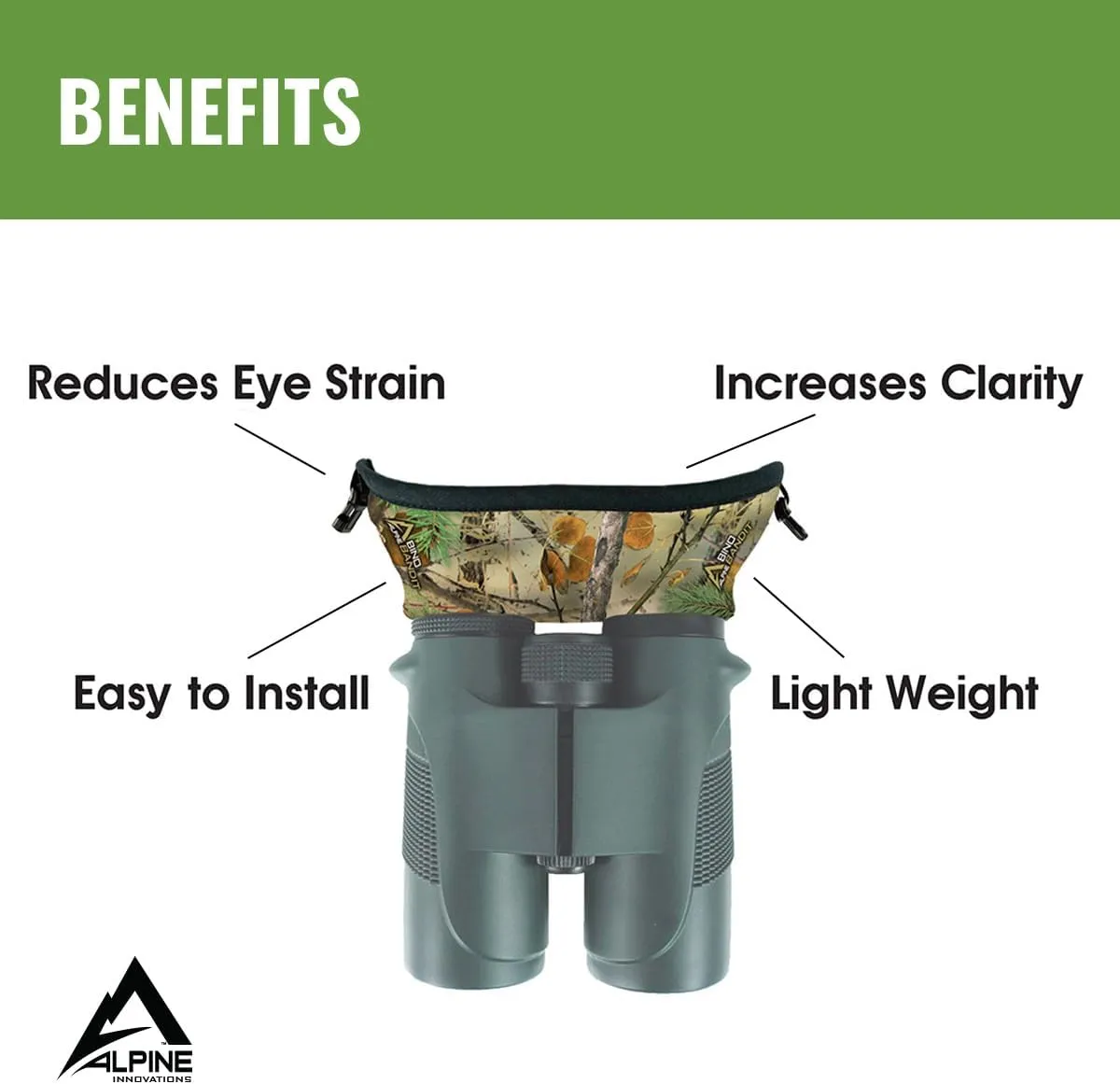 Slicker Bino Bandit - Blocks Glare, Improves Visual Acuity and Reduces Eye Fatigue. FITS All Binoculars, Charcoal