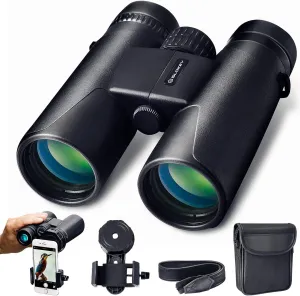 Slokey 10x42 Binoculars - Professional and Powerful Long Range Binoculars - BAK4 and FMC Prisms Lightweight and Waterproof - Ideal for Hunting, Astronomy, Bird Watching and Camping
