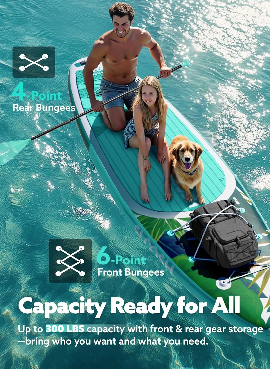 SLOOSH Inflatable Stand Up Paddle Board, 10'6" Inflatable Paddle Boards with Premium Accessories, Non-Slip EVA Deck, Ultra-Light Carry Bag Pump, Meander SUP for Youth & Adults