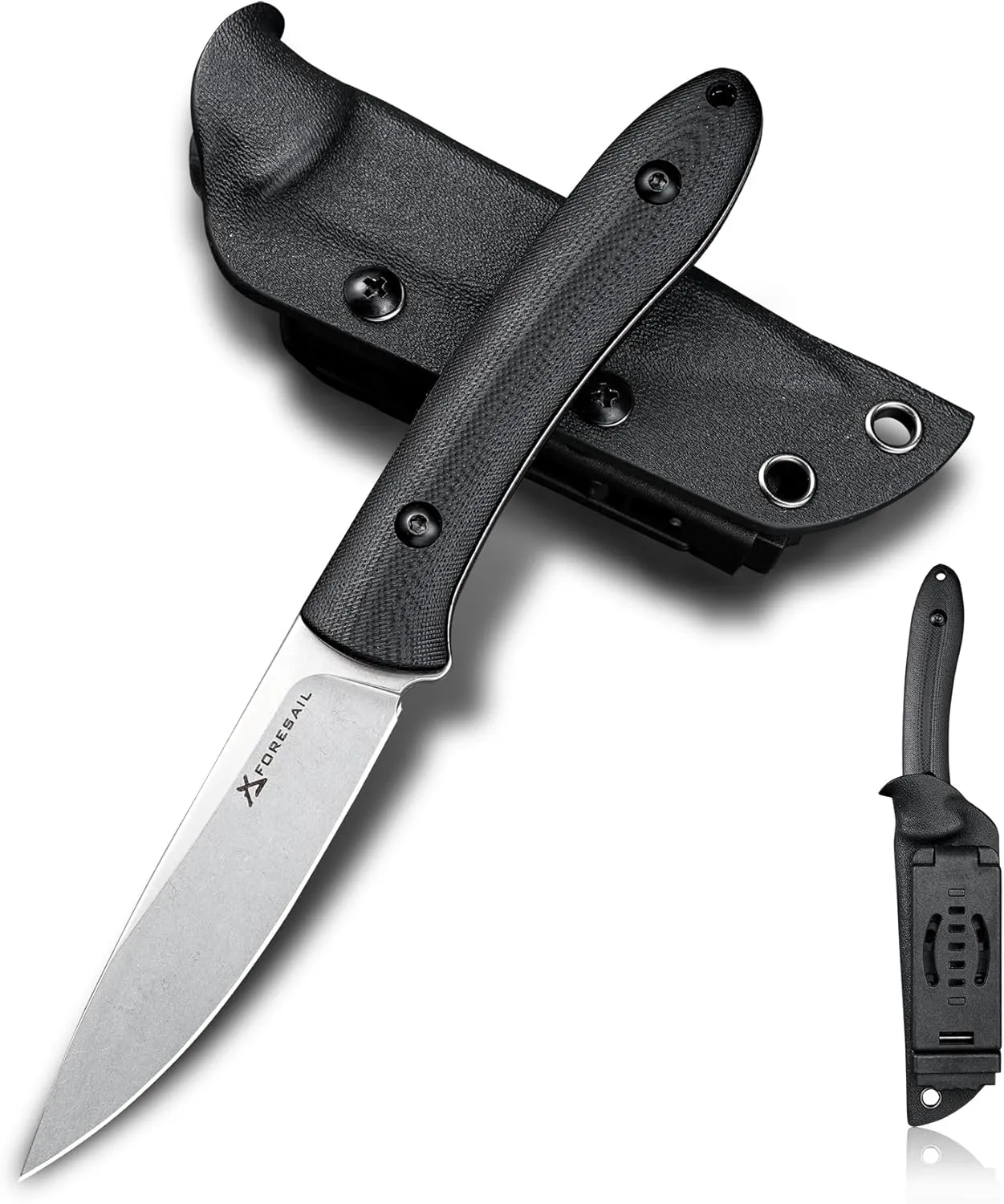 Small Fixed Blade Knife,3.27inch DC53 Steel Blade and G10 Handle,with Kydex Sheath,Fixed EDC Tactical Knife for Men Women,Outdoor Hiking Camping Knives