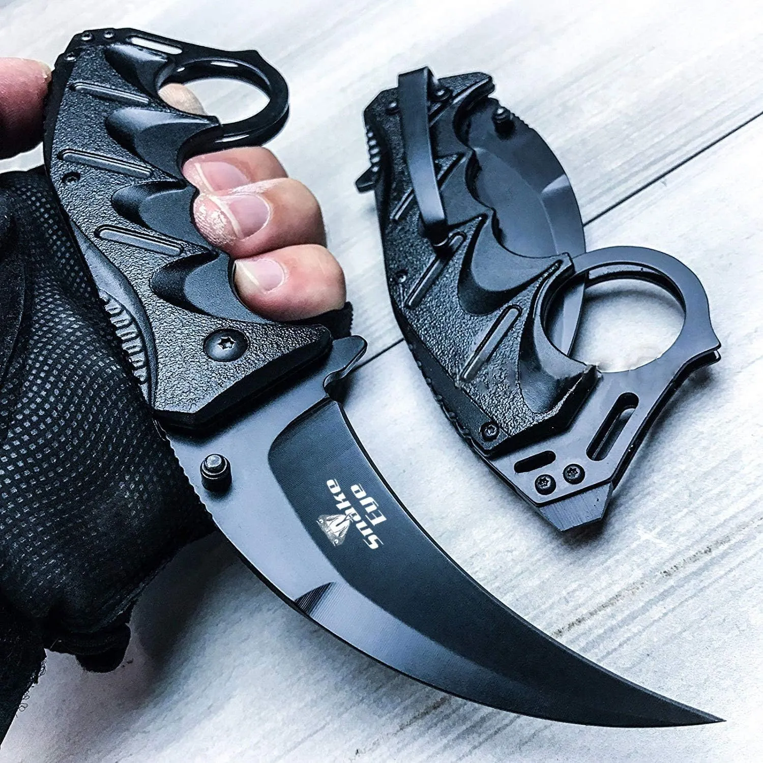 Snake Eye Tactical Everyday Carry Assist Style Folding Pocket Knife EDC (Black)