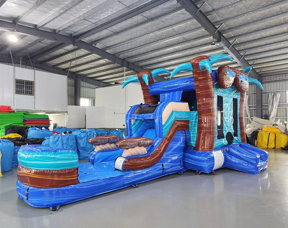 South Beach Econo Bounce House with Slide (Wet/Dry)