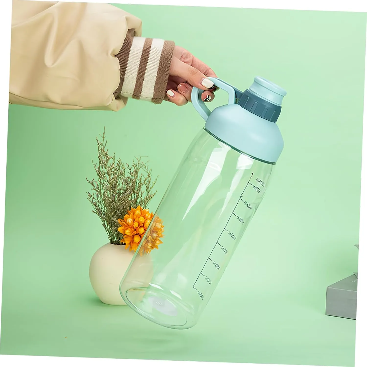Sports Water Kettle Large Capacity Water Bottle Durable Plastic for Fitness