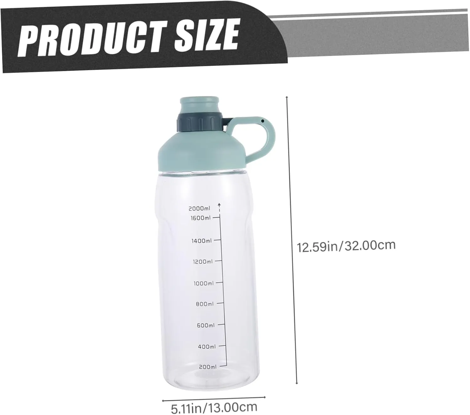 Sports Water Kettle Large Capacity Water Bottle Durable Plastic for Fitness