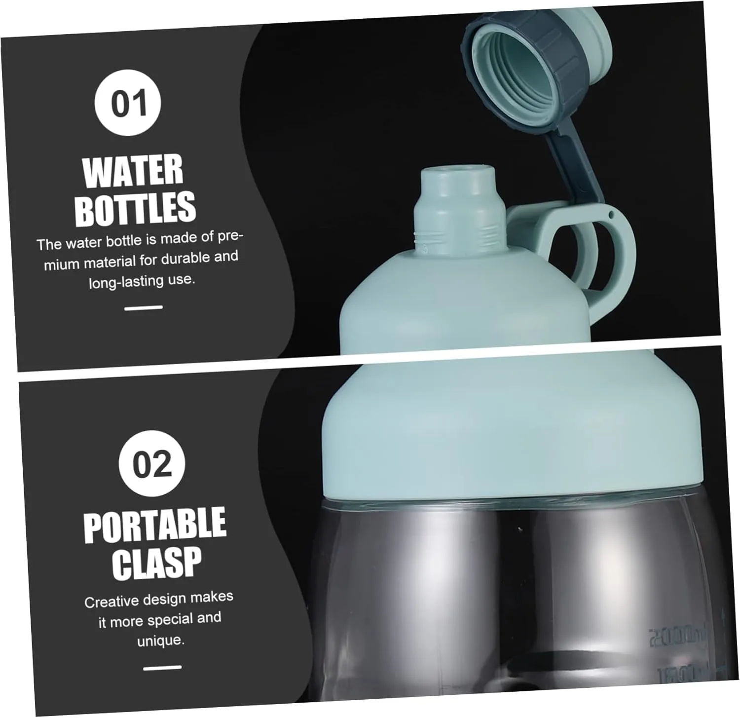 Sports Water Kettle Large Capacity Water Bottle Durable Plastic for Fitness