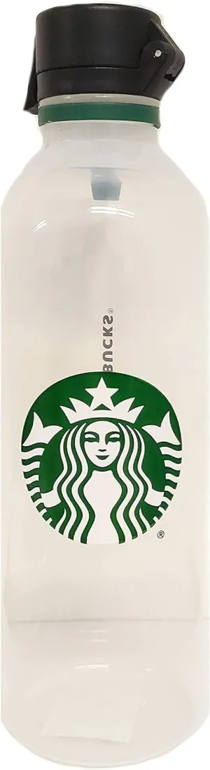 Starbucks Siren Reusable Clear Plastic Water Bottle, 24 fl oz