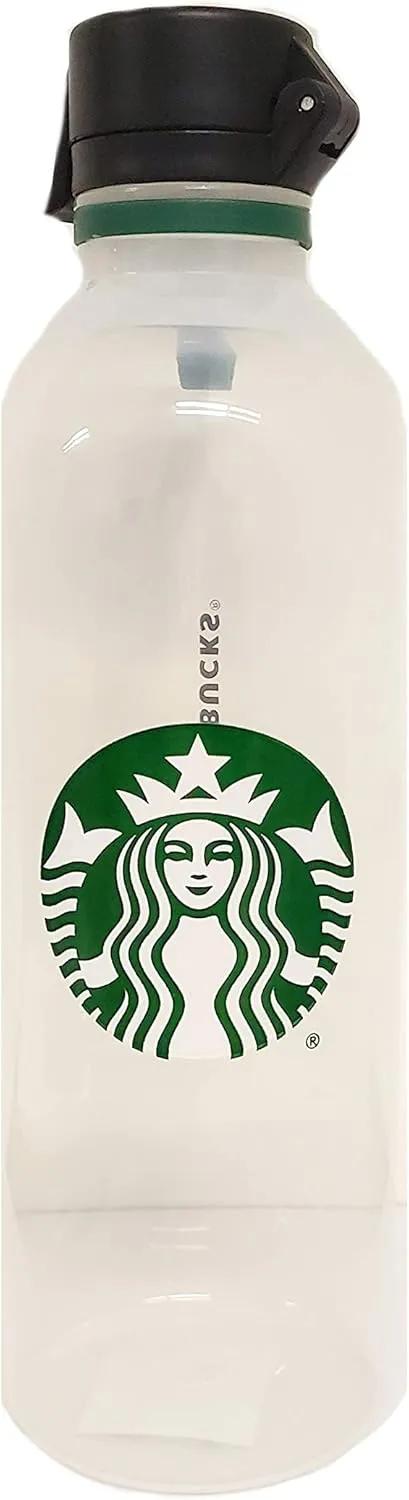 Starbucks Siren Reusable Clear Plastic Water Bottle, 24 fl oz