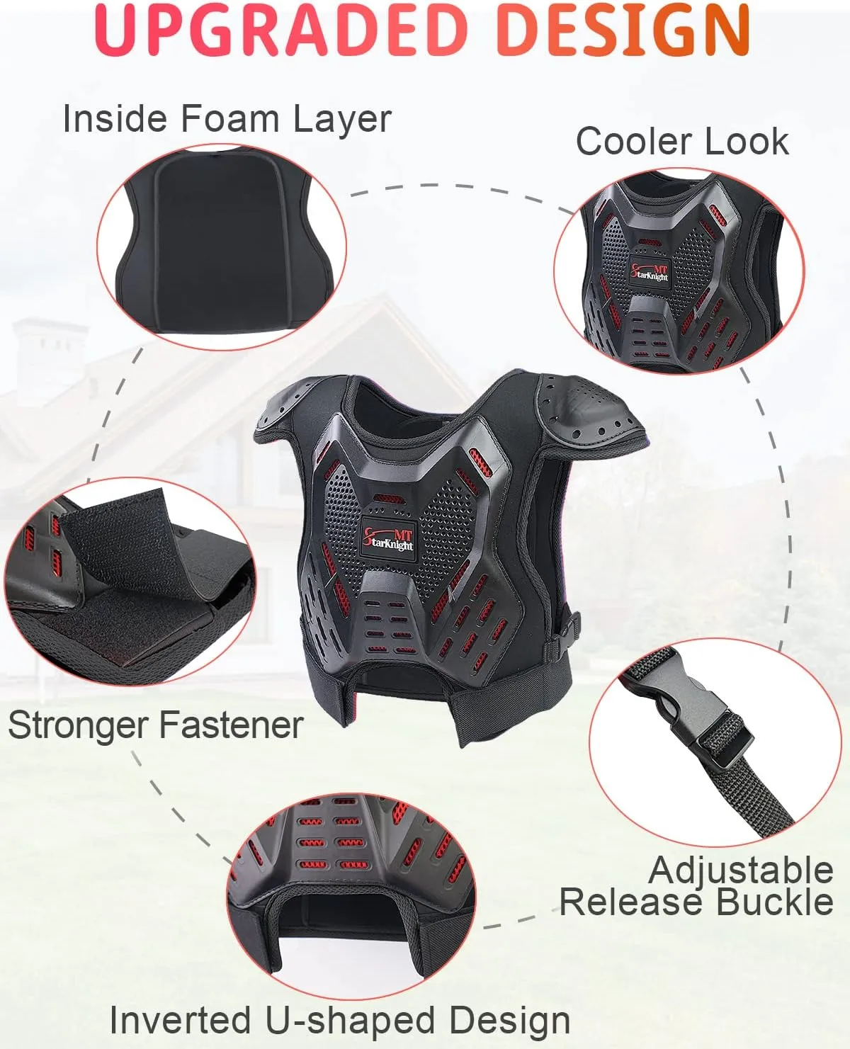StarknightMT Kids Dirt Bike Gear - Youth Motorcycle Riding Protective Gear Motocross Armor Suit Chest Protector for Boys Girls Mountain Biking Cycling