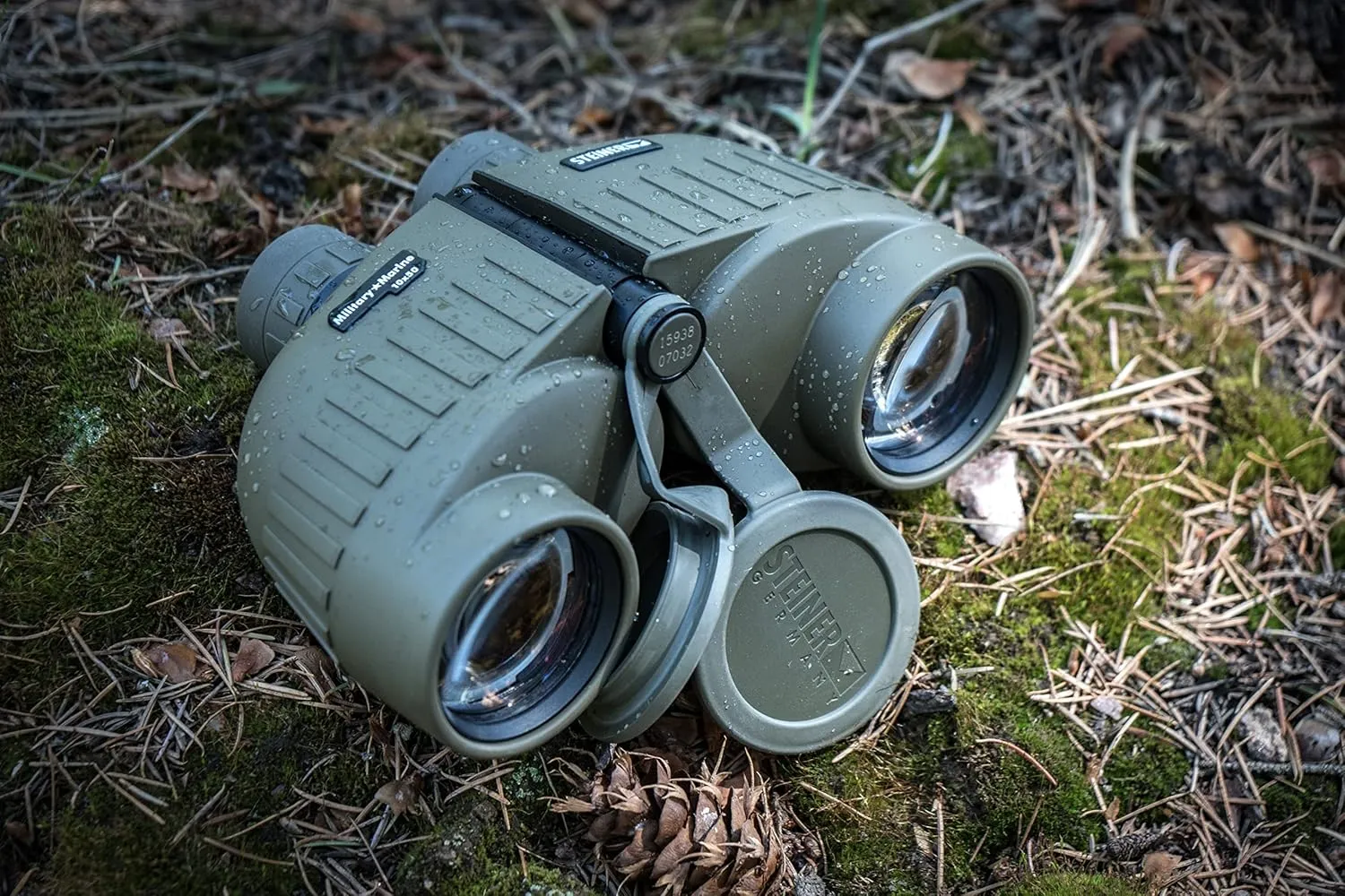 Steiner Military-Marine Series Binoculars, Lightweight Tactical Precision Optics for Any Situation, Waterproof, Green, 10x50