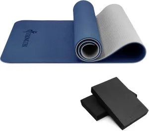 StrongTek 2-in-1 Non-Slip Balance Pad and Extra Thick Yoga Mat Bundle – High-Density Foam Cushion and 8mm Eco-Friendly TPE Non-Slip Mat for Enhanced Stability, Core Training, Yoga, Pilates, and Physic