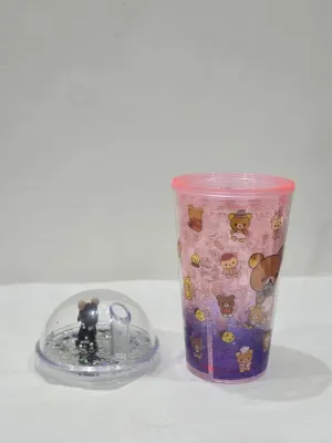 Stylish Plastic Sipper Water Bottle With Glitter Tumbler Design Reusable, Lightweight Water Bottle For Office, School, Sports & Fitness Trendy, Durable & Leak-Proof Hydration Solution For Daily Use
