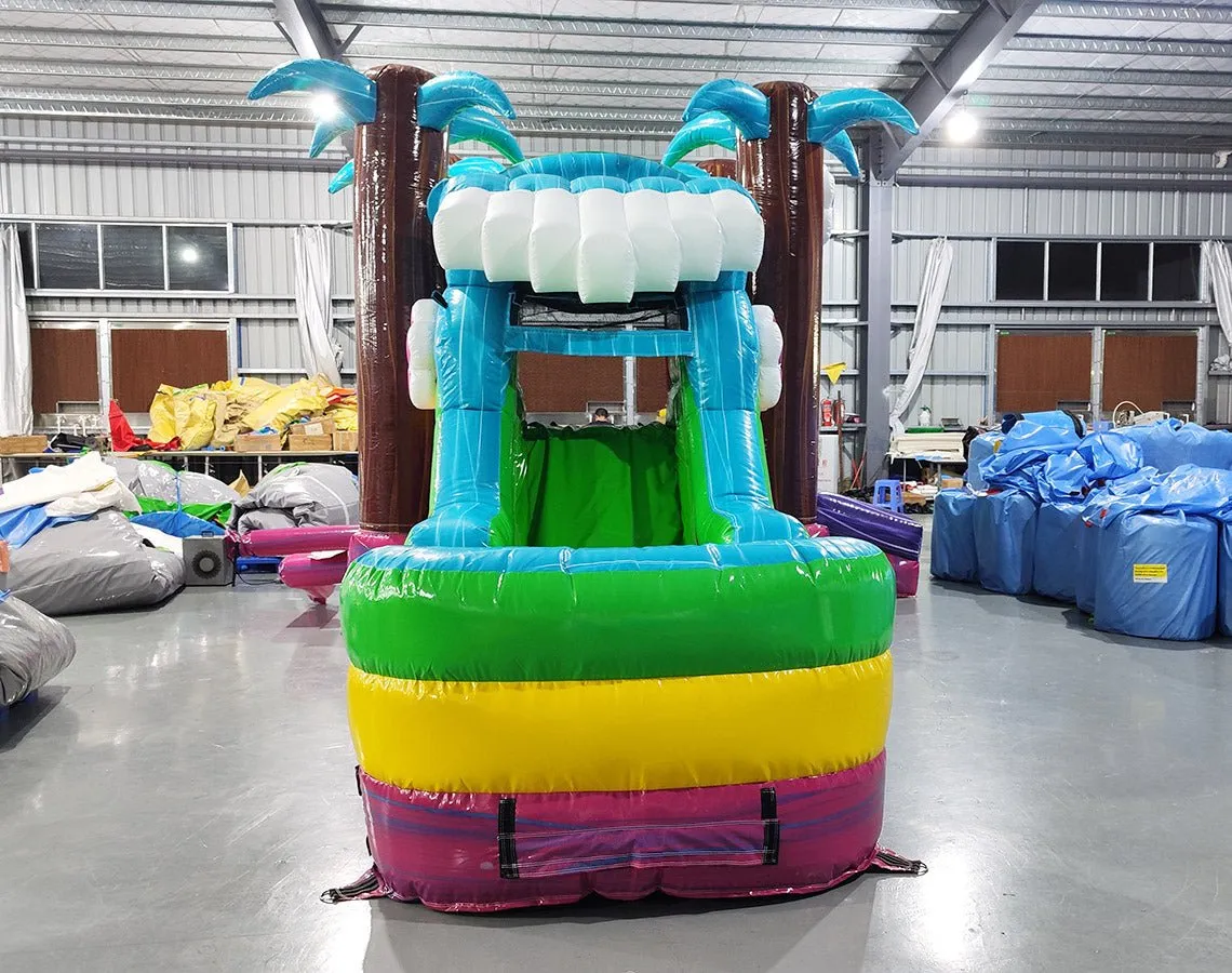 Summer Luau Econo Bounce House with Slide (Wet/Dry)