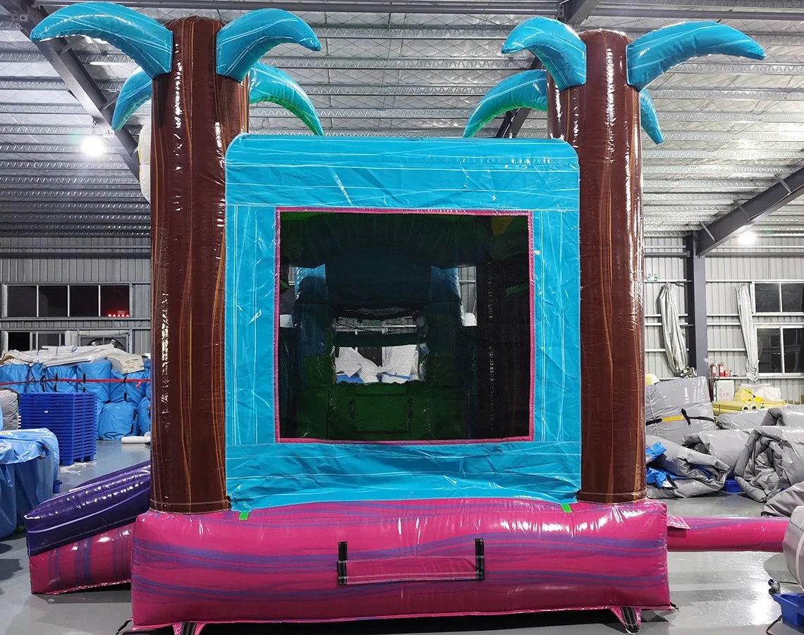 Summer Luau Econo Bounce House with Slide (Wet/Dry)