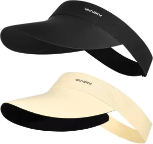 Sun Visor Hats for Women/Men Sun Protection UPF 50  Lightweight Sport Hats Adjustable Empty Top Cap Ponytail Cap