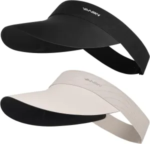 Sun Visor Hats for Women/Men Sun Protection UPF 50  Lightweight Sport Hats Adjustable Empty Top Cap Ponytail Cap