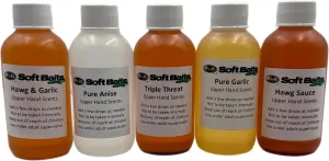 Super Concentrated Upper Hand Scents for Soft Plastic Lures 5.5oz - 5 Flavors - Hawg Sauce, Hawg & Anise, Pure Garlic, Pure Anise, and Triple Threat