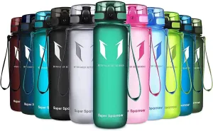 Super Sparrow Water Bottle - 12 oz/17 oz/25 oz/32 oz - BPA Free Tritan Water Bottles - One Touch Opening - Leak-proof Plastic Bottle - Kids Water Bottle for Office, Gym, Outdoor, Sports
