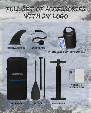 Surfboard,Stand Up Paddle Board Set，Inflatable Paddle Board, Sup Board with Removable Fin.Inflatable with Anti-Abrasion PVC Material - Durable for Kayak and Inflatable Kayak