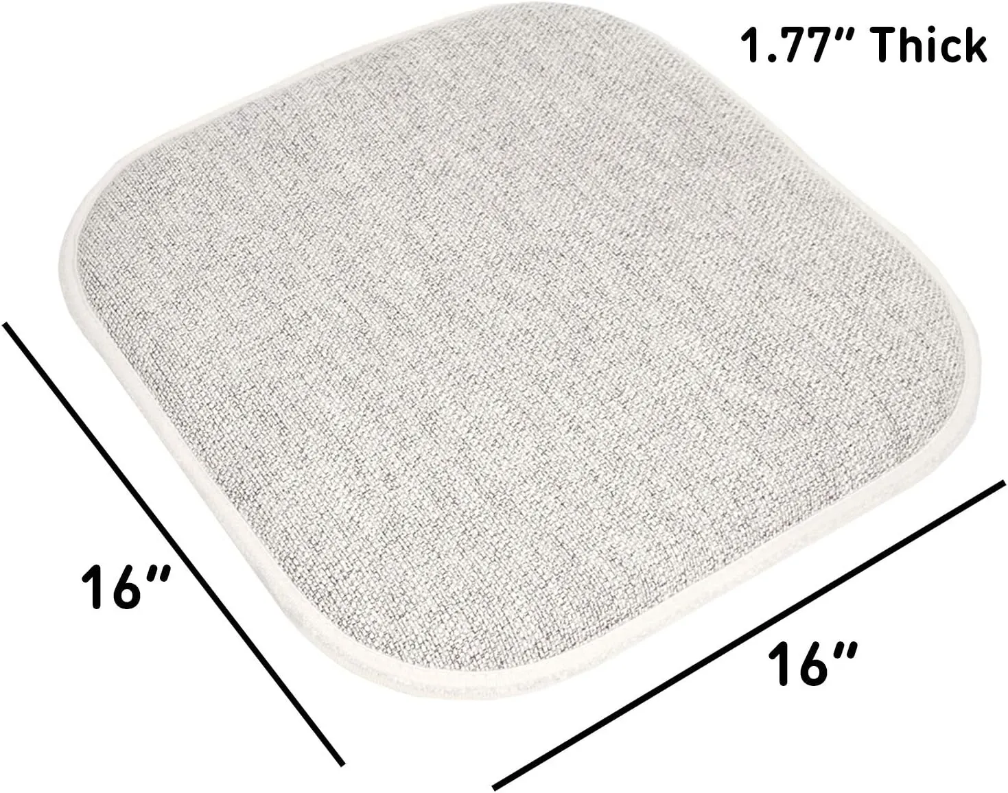 Sweet Home Collection Chair Cushion Memory Foam Pads Honeycomb Pattern Slip Non Skid Rubber Back Rounded Square 16" x 16" Seat Cover, 2 Pack, Alexis Cream/Brown