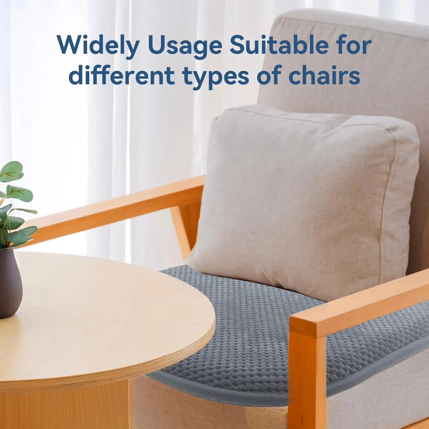 SWEMSTAR Chair Cushions - Kitchen Dining Chair Pads Foam Seat Cushion for Chairs Barstool Cushions Non Slip Seat Pad