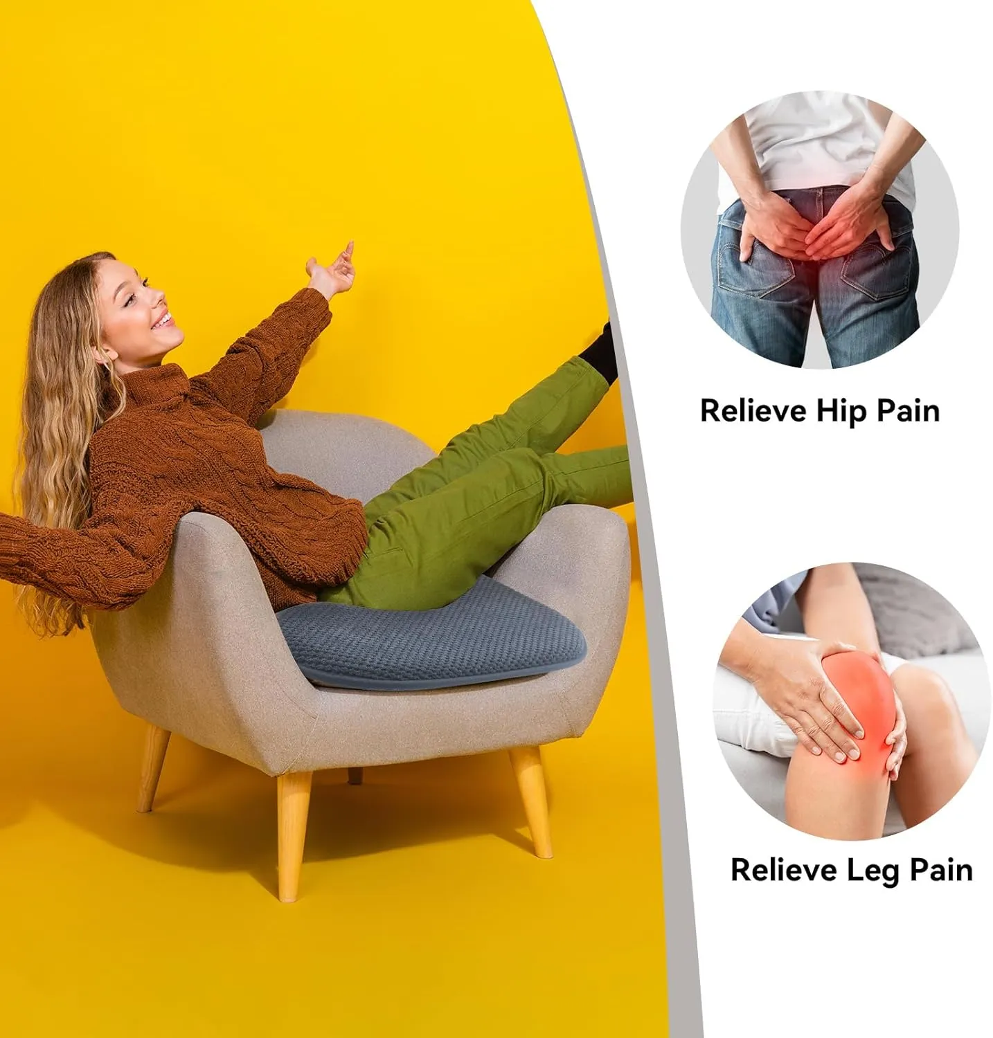 SWEMSTAR Chair Cushions - Kitchen Dining Chair Pads Foam Seat Cushion for Chairs Barstool Cushions Non Slip Seat Pad