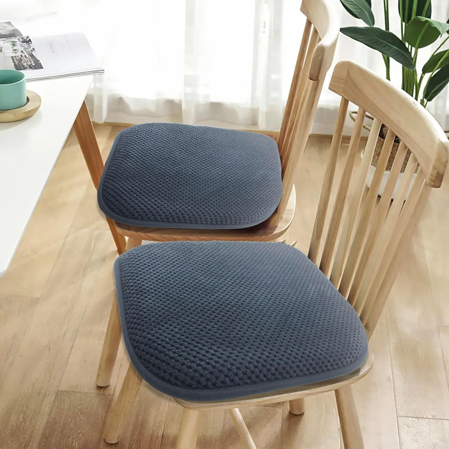 SWEMSTAR Chair Cushions - Kitchen Dining Chair Pads Foam Seat Cushion for Chairs Barstool Cushions Non Slip Seat Pad
