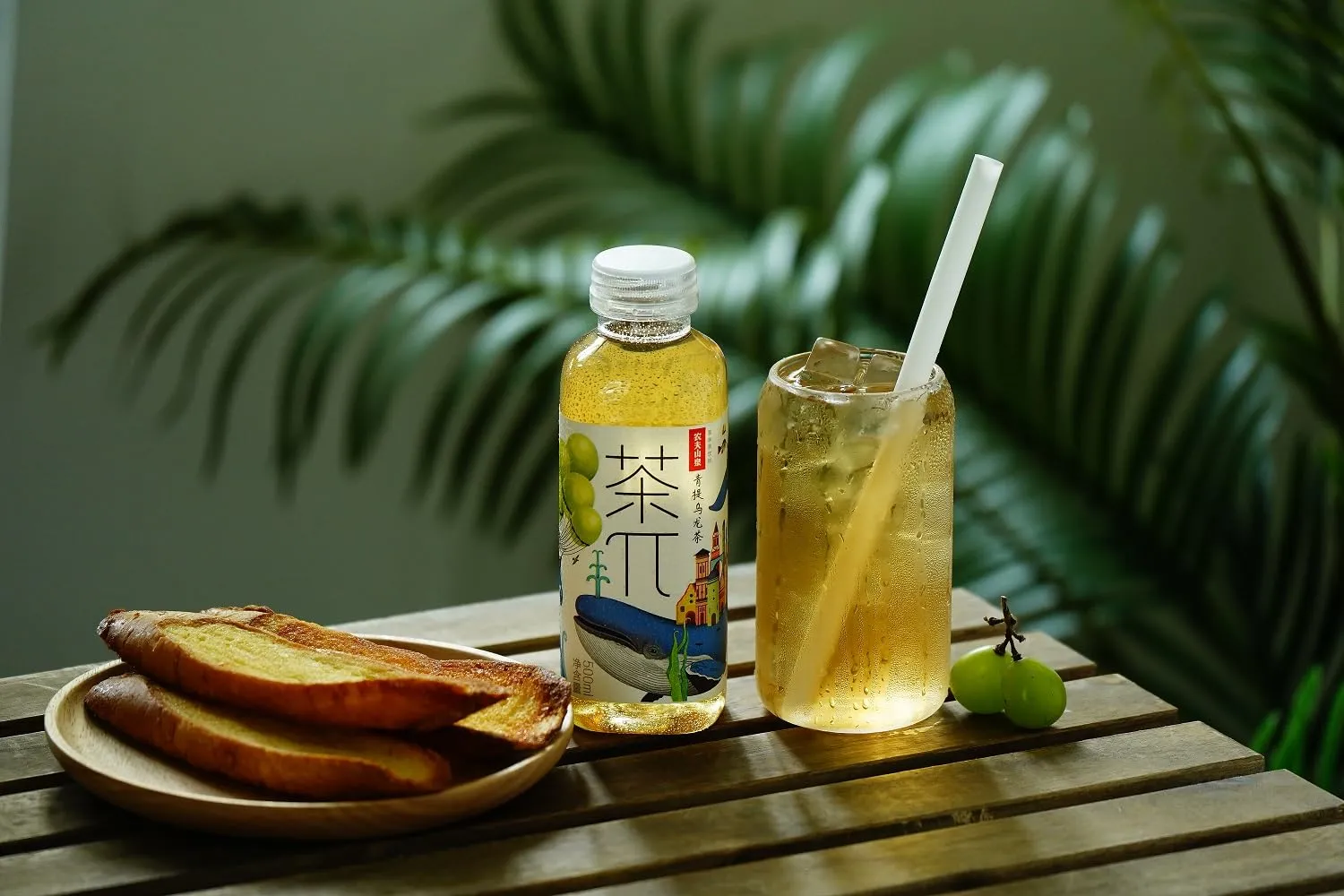 Tea PI Iced tea – Oolong Tea, Green Grape Sweet Iced Fruit Tea Bottles, Real Juice, -16.9 fl oz, 500mL, 15 Pack