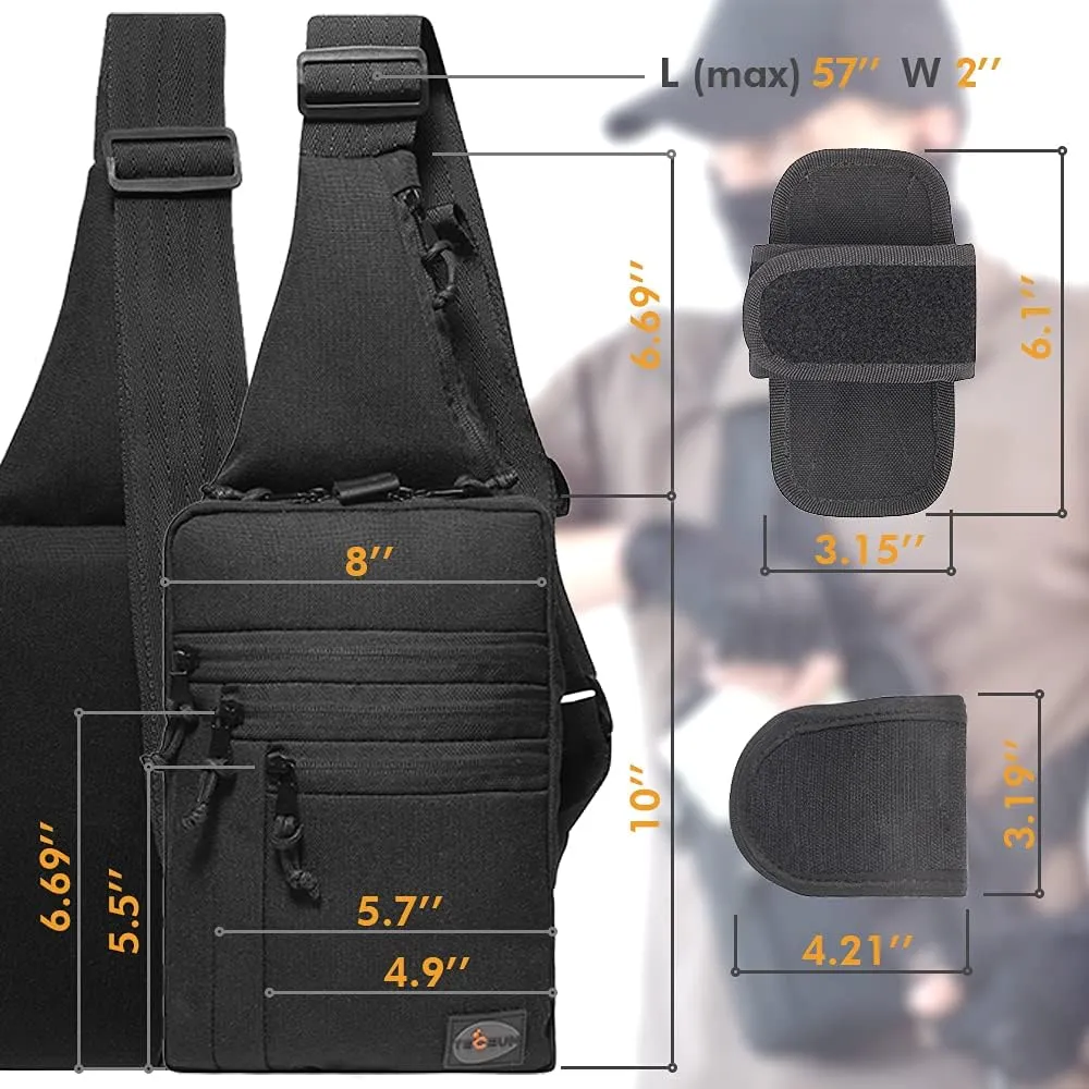 TECEUM Tactical Compact Sling Bag – CCW for Everyday – 10  Styles – Shoulder Crossbody Bag for Concealed Carry of Handgun
