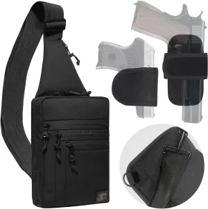 TECEUM Tactical Compact Sling Bag – CCW for Everyday – 10  Styles – Shoulder Crossbody Bag for Concealed Carry of Handgun